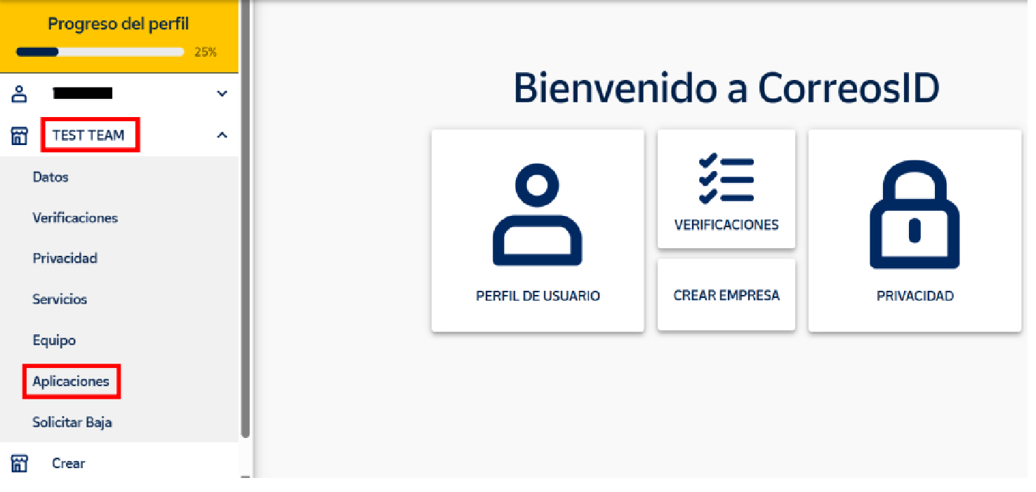 Menú Aplicaciones