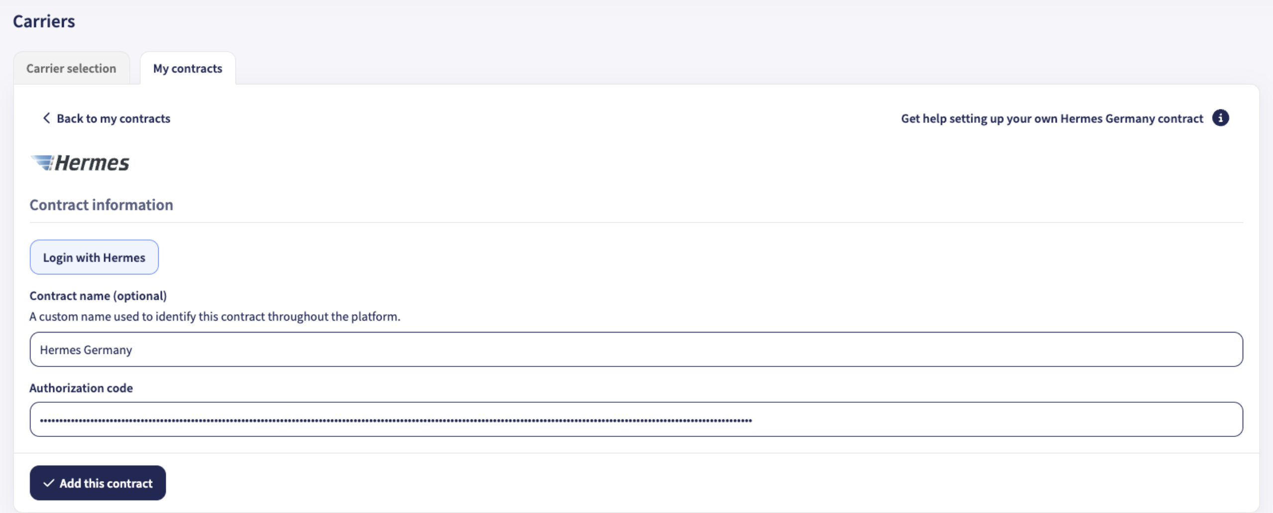 Screenshot Authorization Code