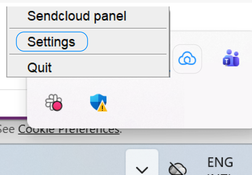 Screenshot of the Print Client menu