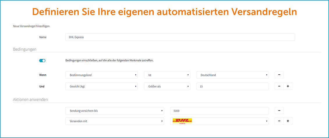 Intelligente Versandregeln mit DHL Express und SendCloud