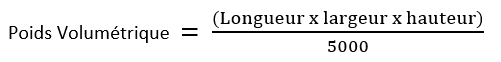 poids volumetrique