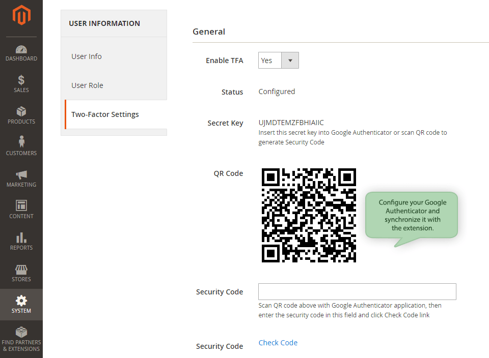 two factor authentication magento
