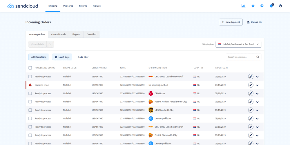 Sendcloud shipping panel update