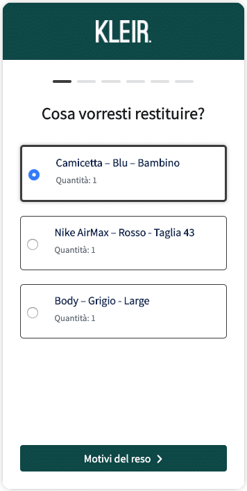 motivi del reso