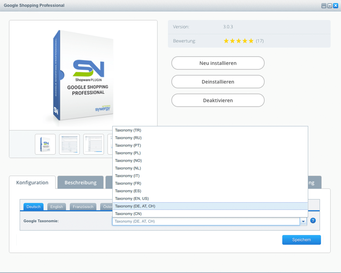 Shopware Plugins Österreich: Google Shopping Professional von SYNERGY NETWORKS GmbH
