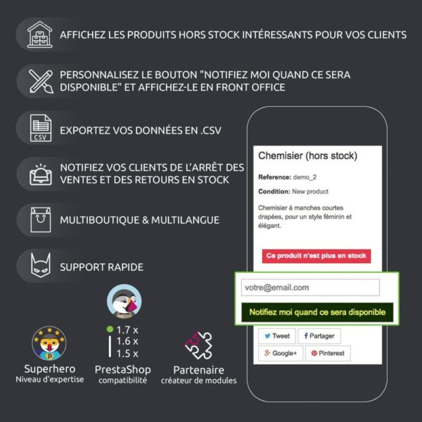 module prestashop stock