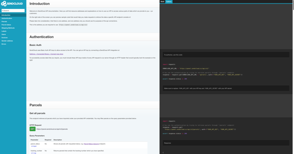 Sendcloud API Documentation