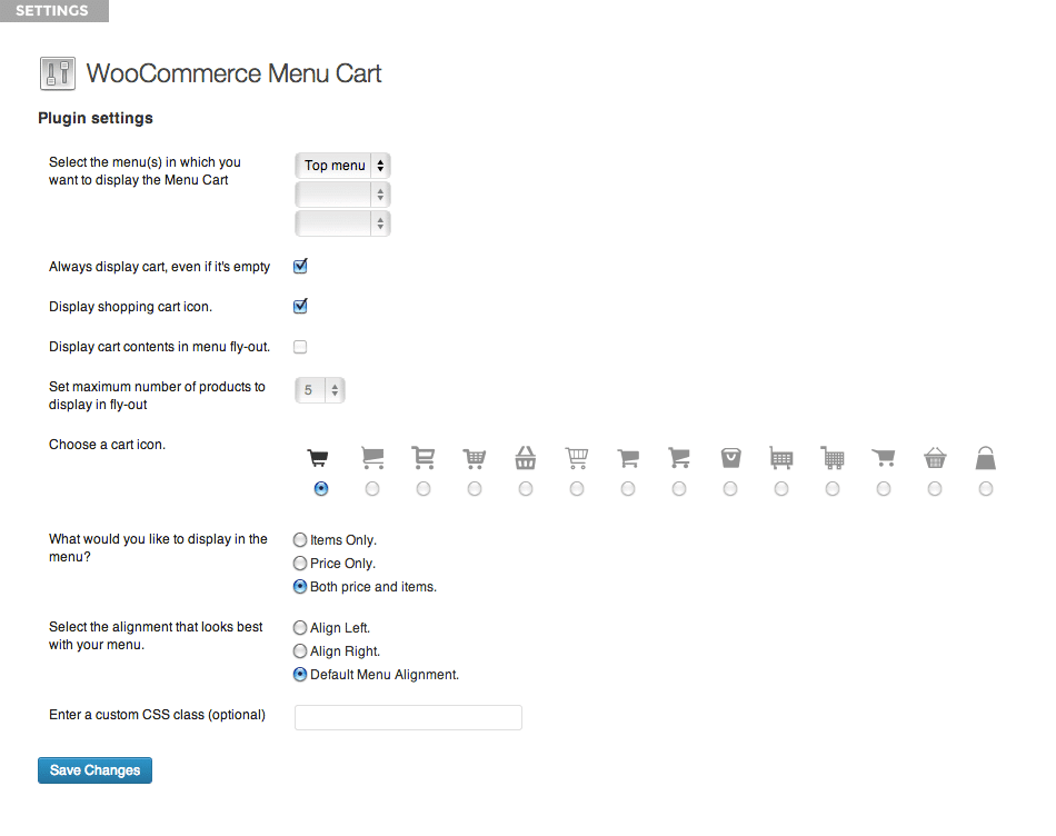 menu cart