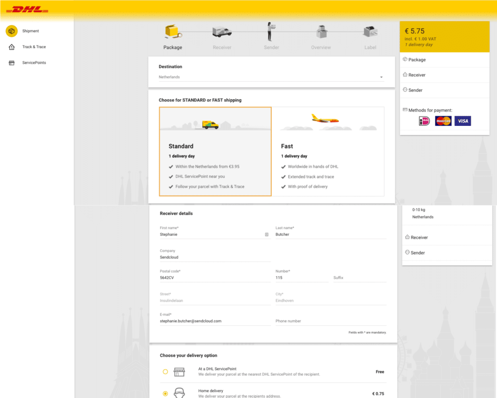 dhl online tool