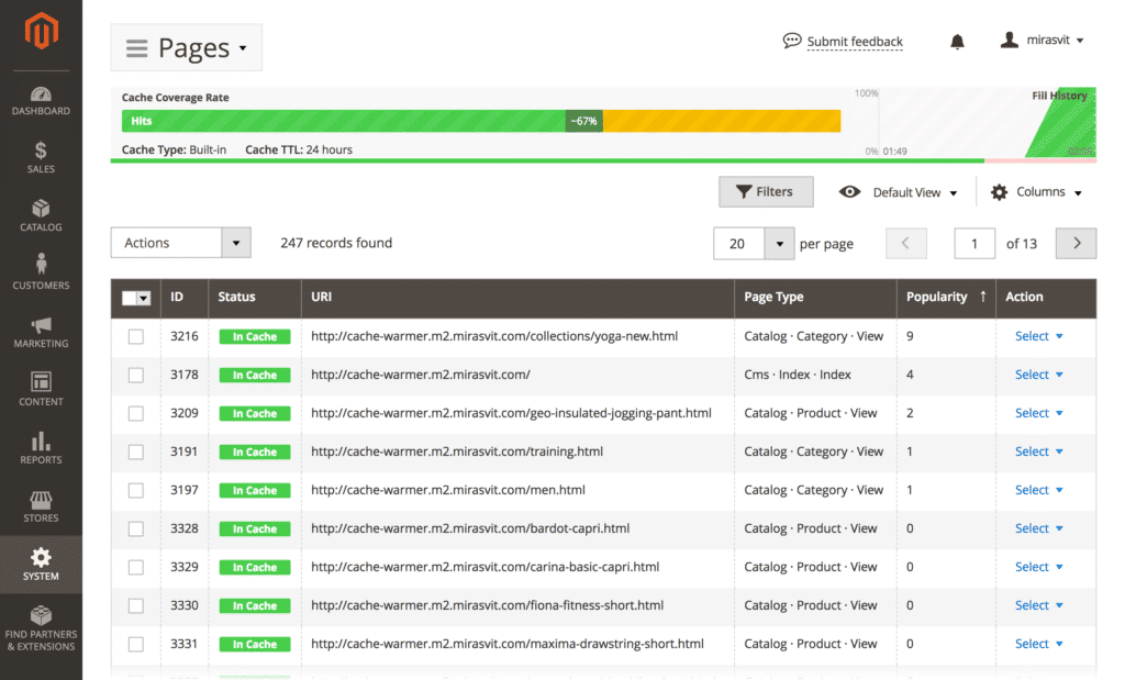 cache for magento