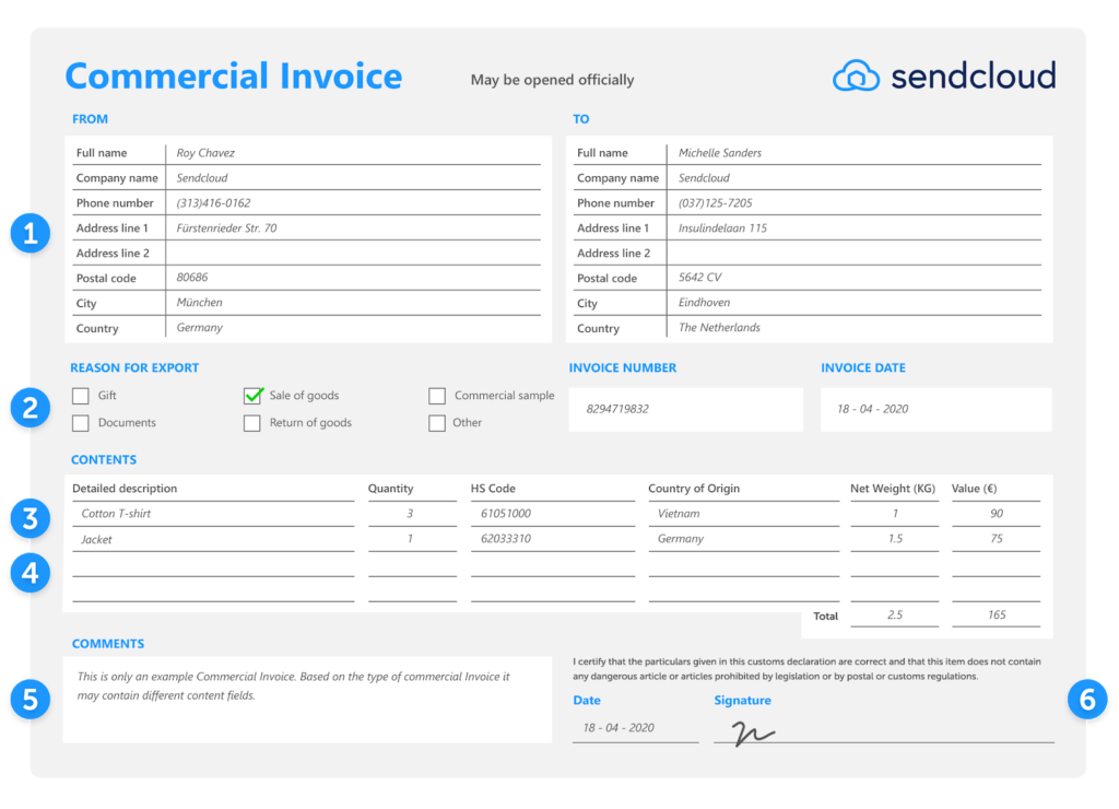 commercial invoice