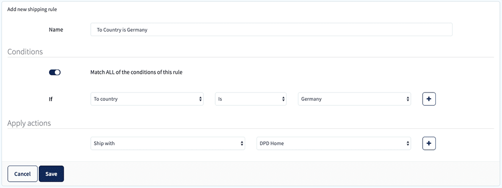 Example smart shipping rules Sendcloud