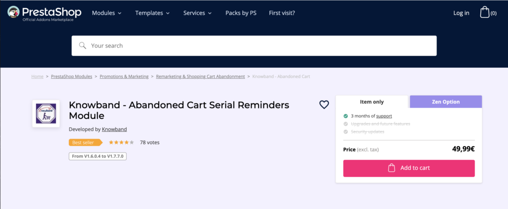 Abandoned cart serial reminders module 