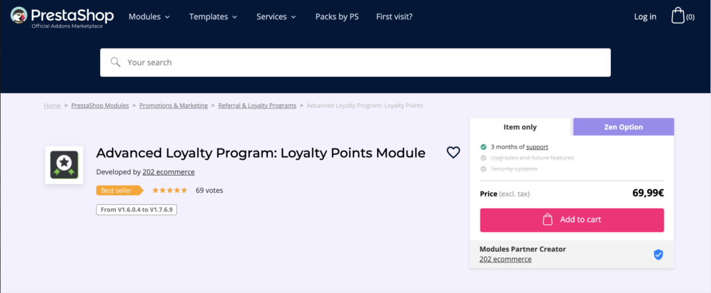 Advanced Loyalty program: loyalty points module prestashop