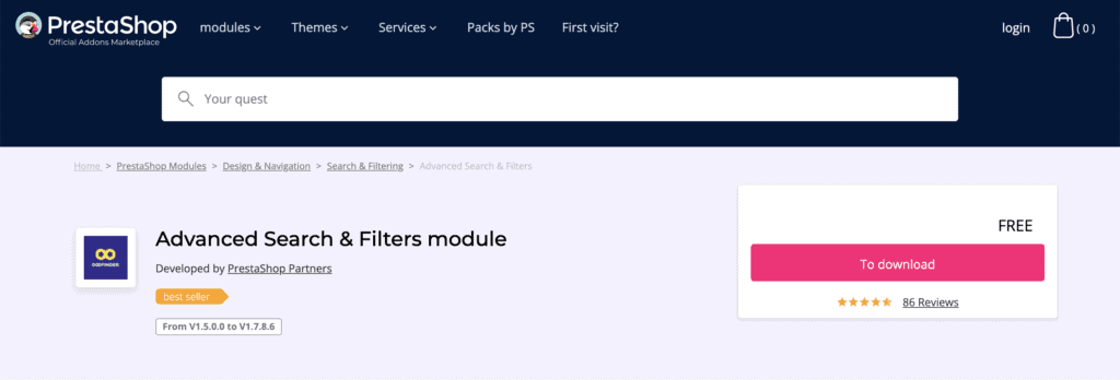 Doofinder Prestashop addon