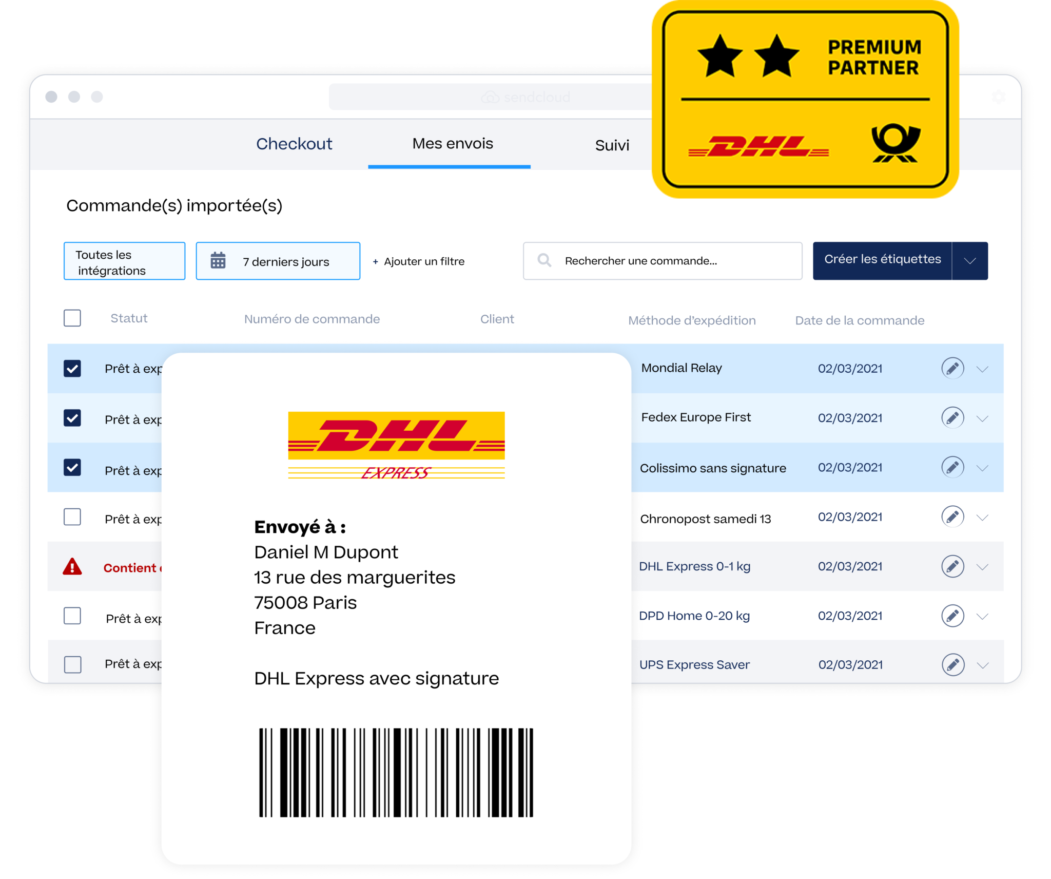 DHL via Sendcloud