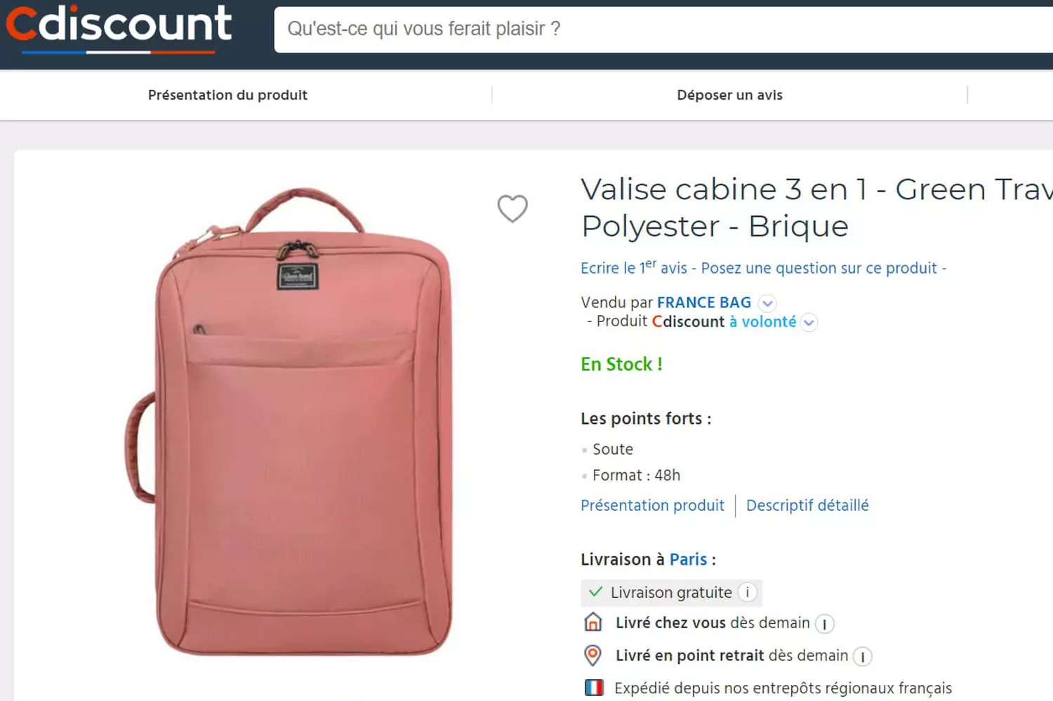 vendre sur cdiscount - fiche produit