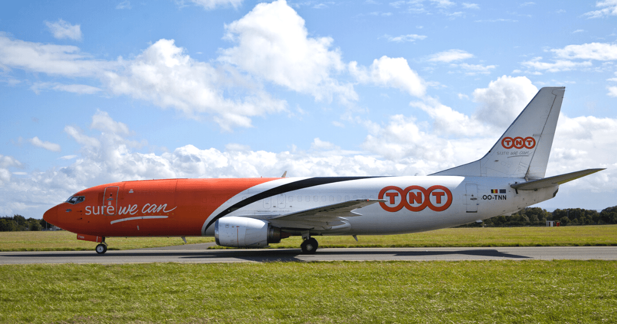 Aereo utilizzato per il servizio di spedizione TNT Freight.