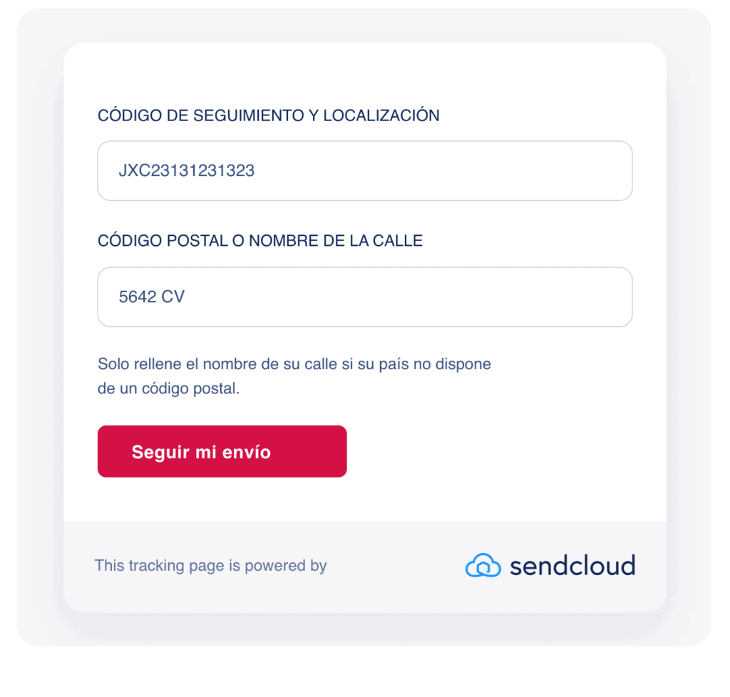 widget trazabilidad del envio