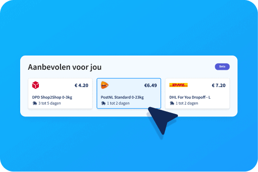 Aanbevolen verzendmethodes