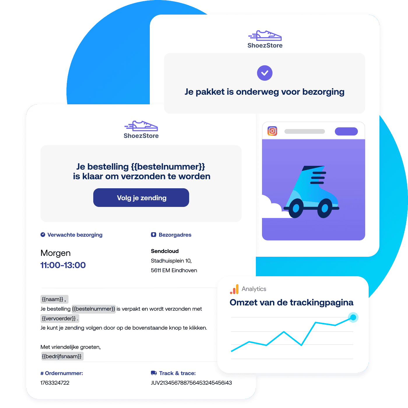 Overzicht van tracking notificaties dat het