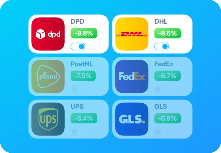 Comparaison des tarifs réduits des transporteurs avec DPD activé