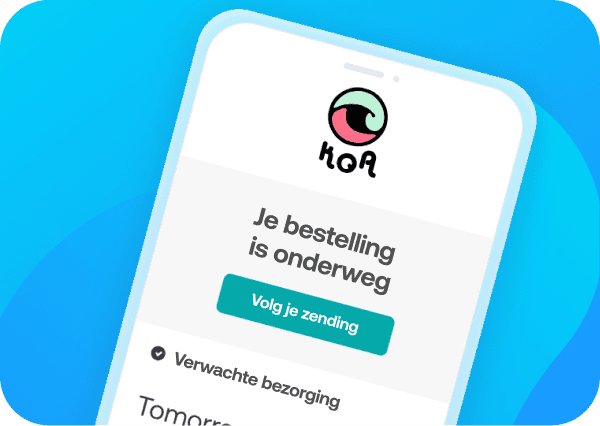 melding dat de bestelling onderweg is