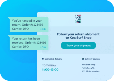 Logiciel post-achat pour e-commerce qui permet des retours faciles et des mises à jour de suivi.