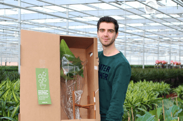 Plantsome e-commerce customer holding product