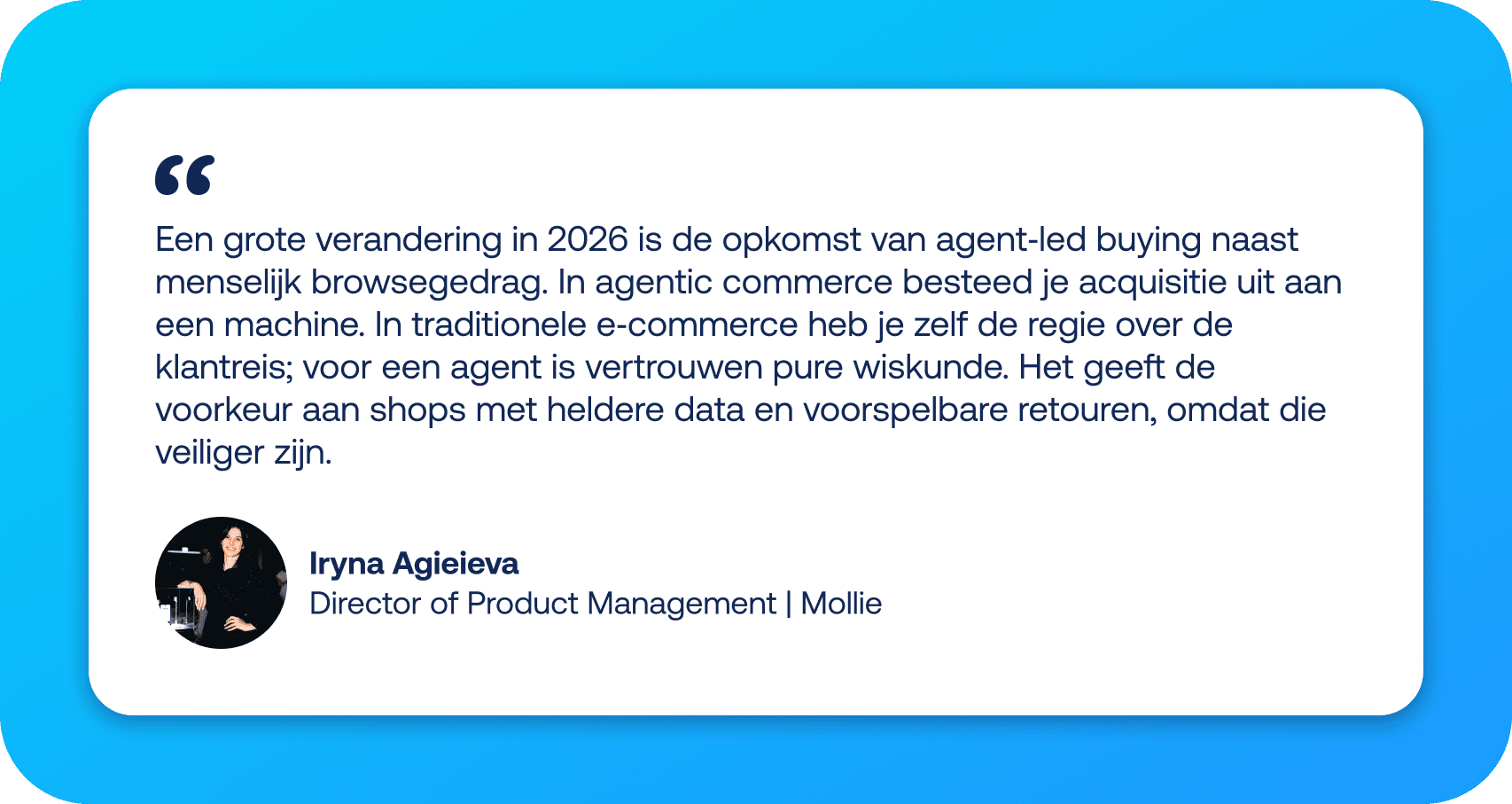 Iryna Agieieva, Director of Product Management bij Mollie: Agentic commerce herdefinieert het koopproces