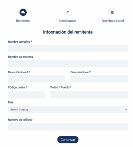 Pantallazo de la herramienta de etiquetas de envío de Sendcloud