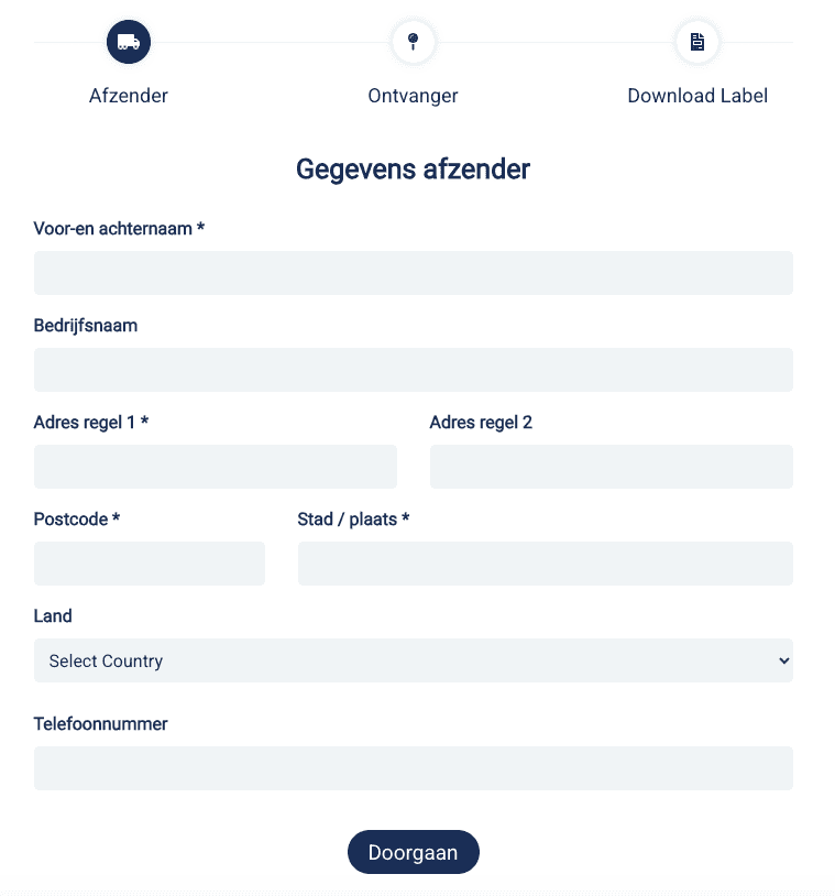 Screenshot van de templatetool voor verzendlabels van Sendcloud