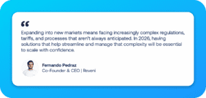 Fernando Pedraz, Co-Founder and CEO of Reveni, highlighting the growing complexity of cross-border shipping in Europe