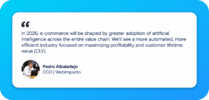 Pedro Albaladejo Sánchez, CCO at Webimpacto, discussing AI adoption across the e-commerce value chain in 2026