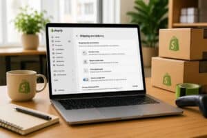 ordenador con tarifas de envio de shopify